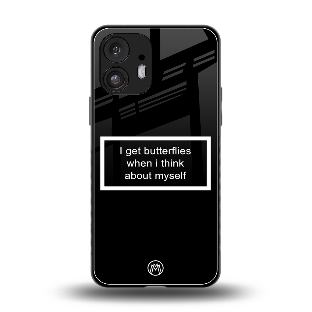 i get butterflies black edition back phone cover | glass case for nothing phone 2