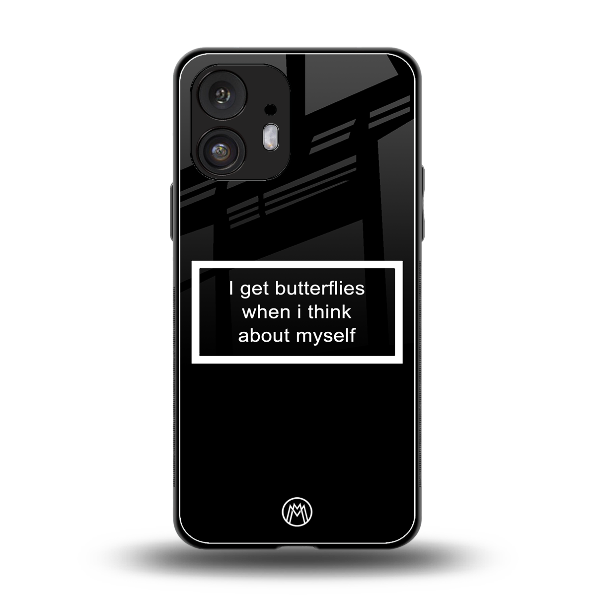 i get butterflies black edition back phone cover | glass case for nothing phone 2