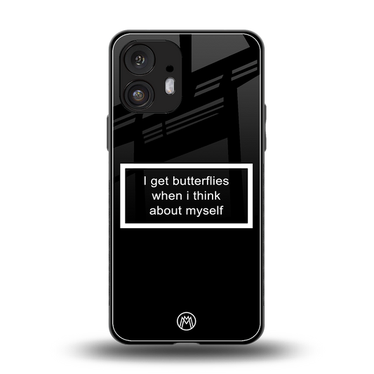 i get butterflies black edition back phone cover | glass case for nothing phone 2