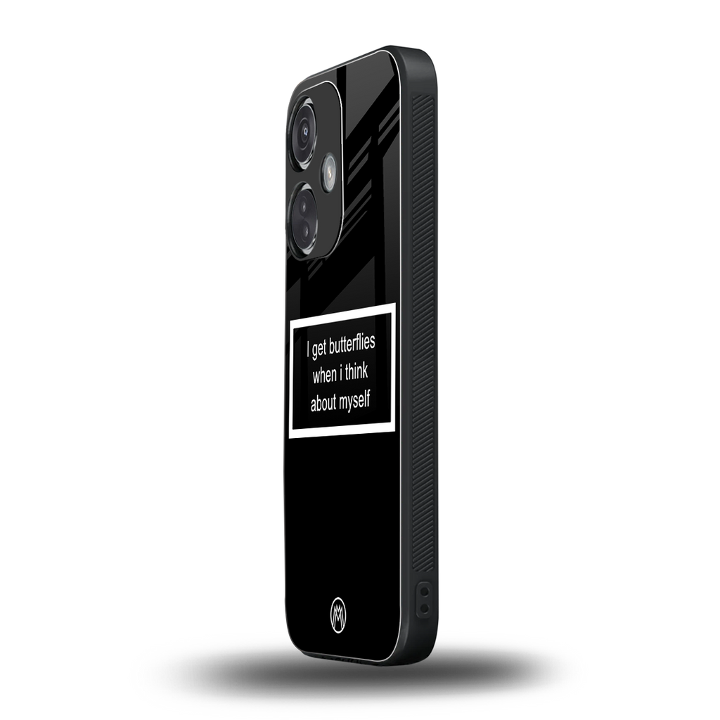 i get butterflies black edition back phone cover | glass case for oneplus nord ce 3