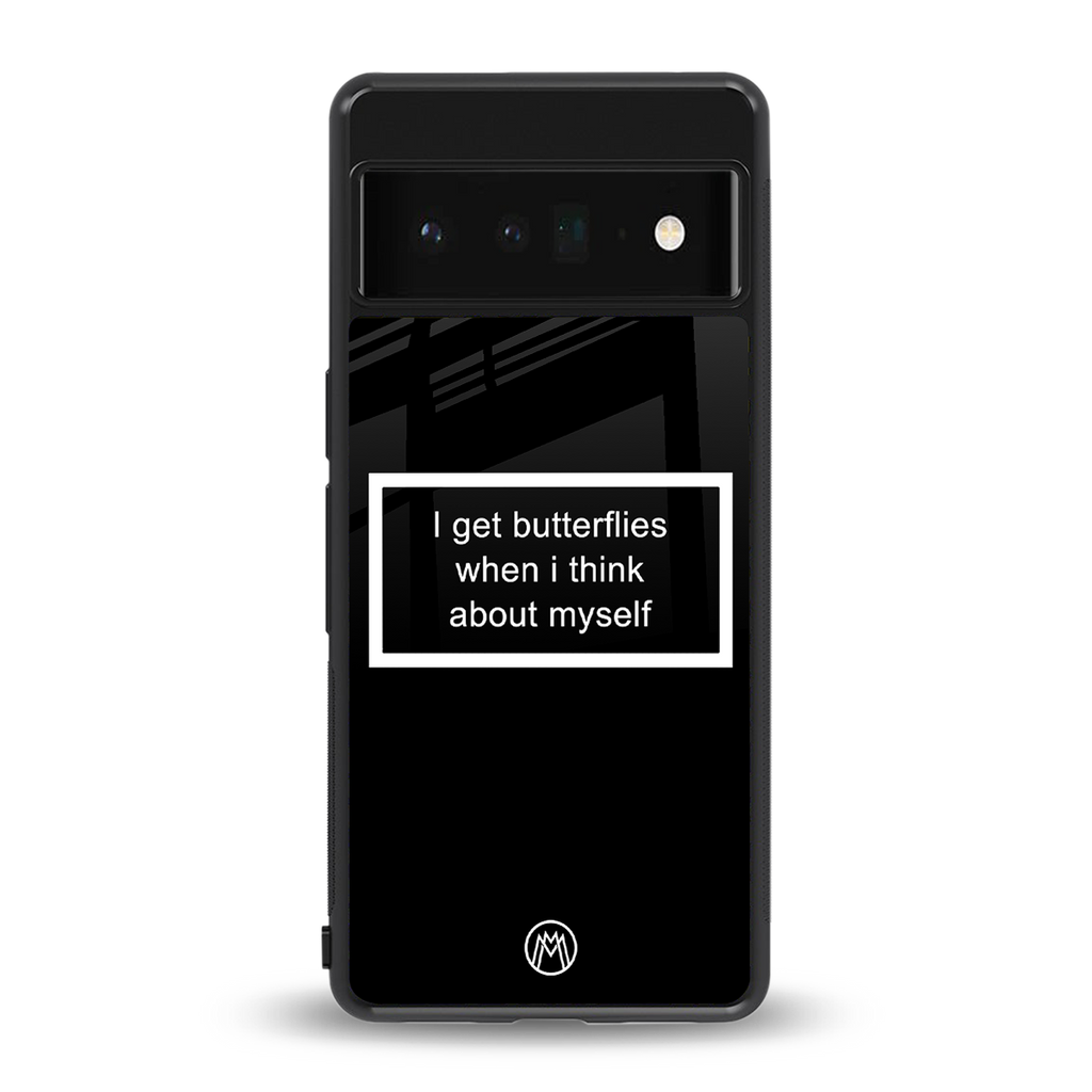 i get butterflies black edition back phone cover | glass case for google pixel 6 pro