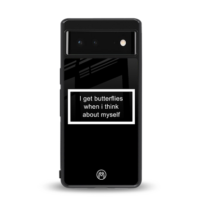 i get butterflies black edition back phone cover | glass case for Google Pixel 6A