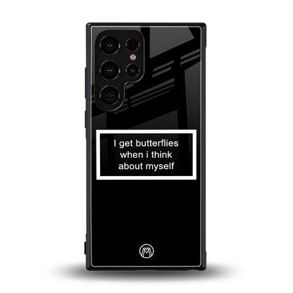 i get butterflies black edition back phone cover | glass case for samsung galaxy s23 ultra