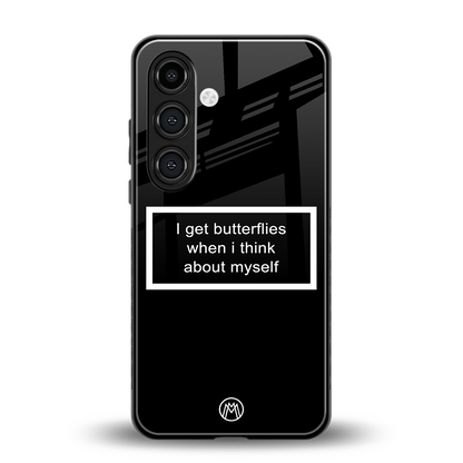 i get butterflies black edition back phone cover | glass case for samsung galaxy s23 plus