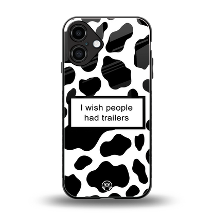 i wish people had trailers back phone cover | glass case for iphone 16 plus