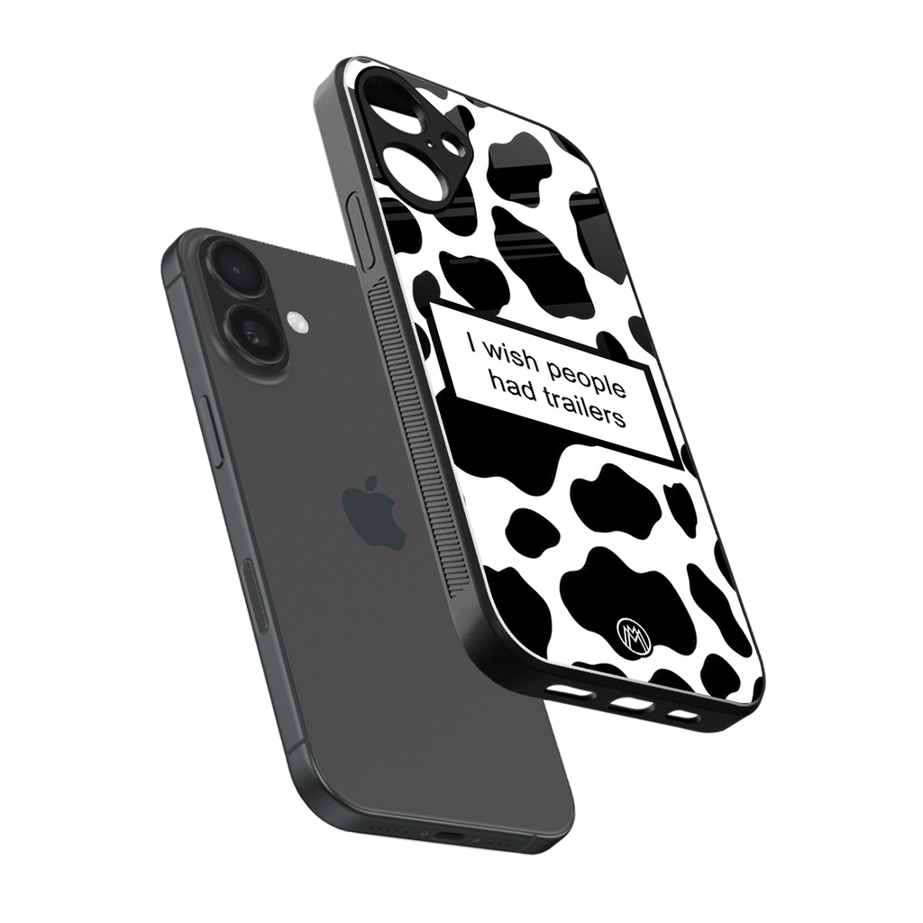 i wish people had trailers back phone cover | glass case for iphone 16 plus