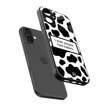 i wish people had trailers back phone cover | glass case for iphone 16