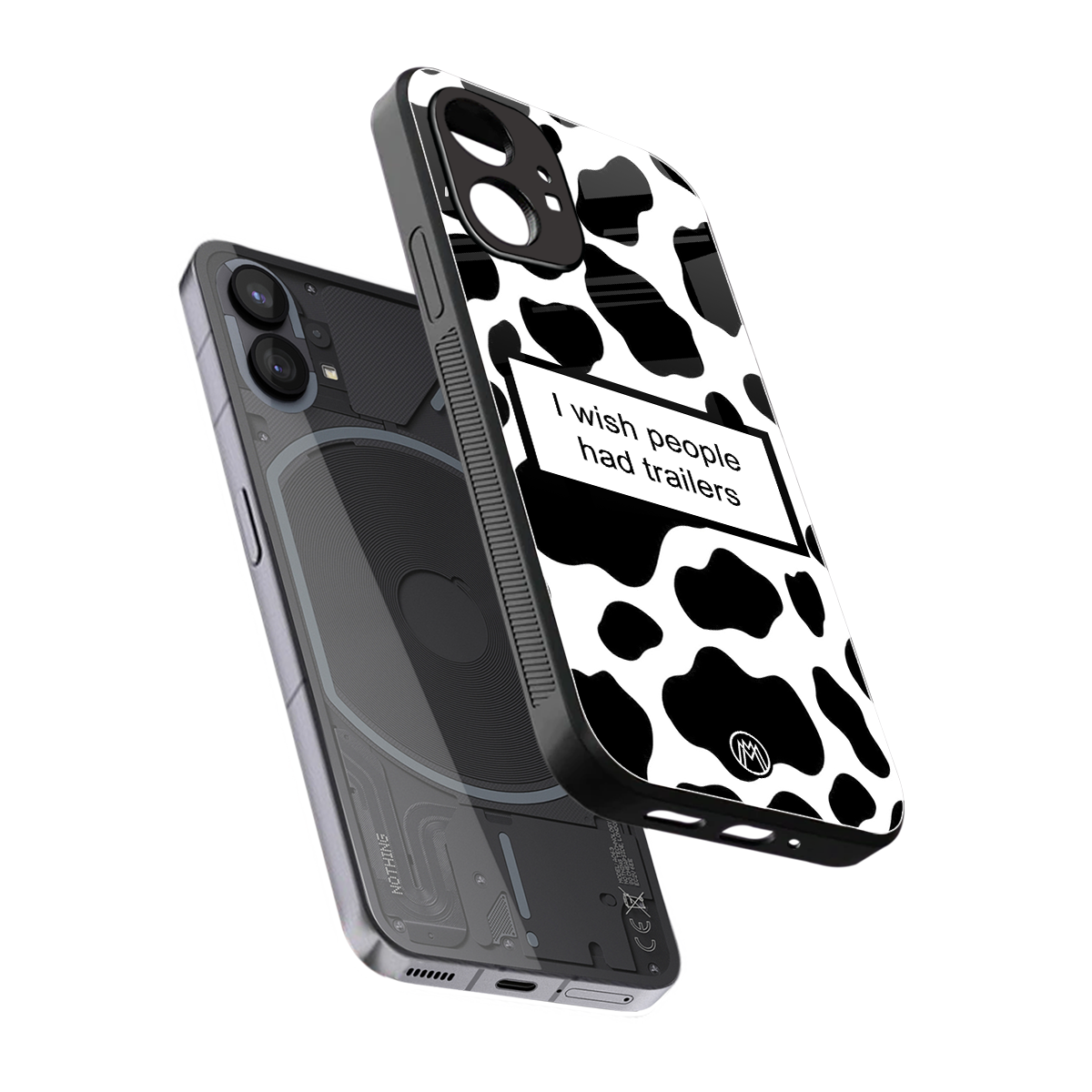 i wish people had trailers back phone cover | glass case for nothing phone 1