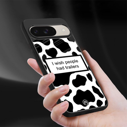 i wish people had trailers back phone cover | glass case for google pixel 9