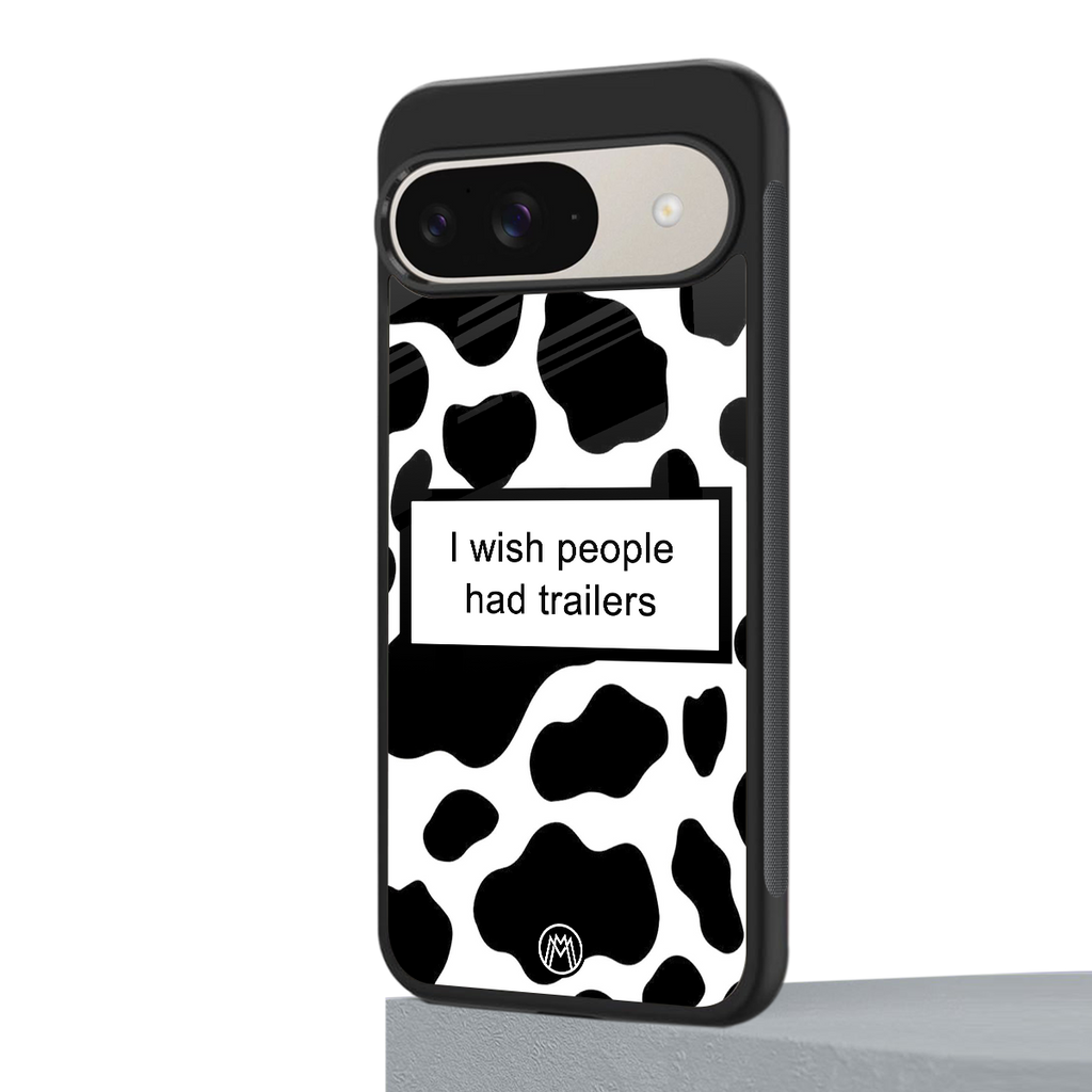 i wish people had trailers back phone cover | glass case for google pixel 9