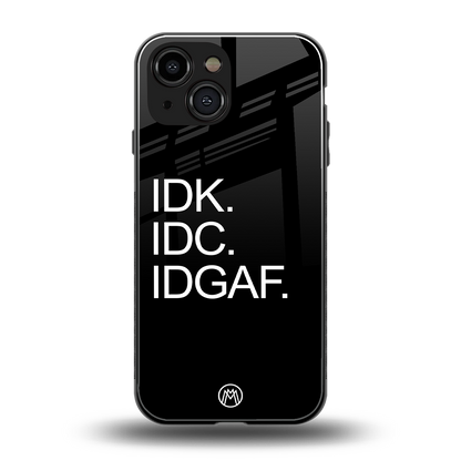 idgaf back phone cover | glass case for iphone 13 mini