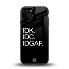 idgaf back phone cover | glass case for iphone 13