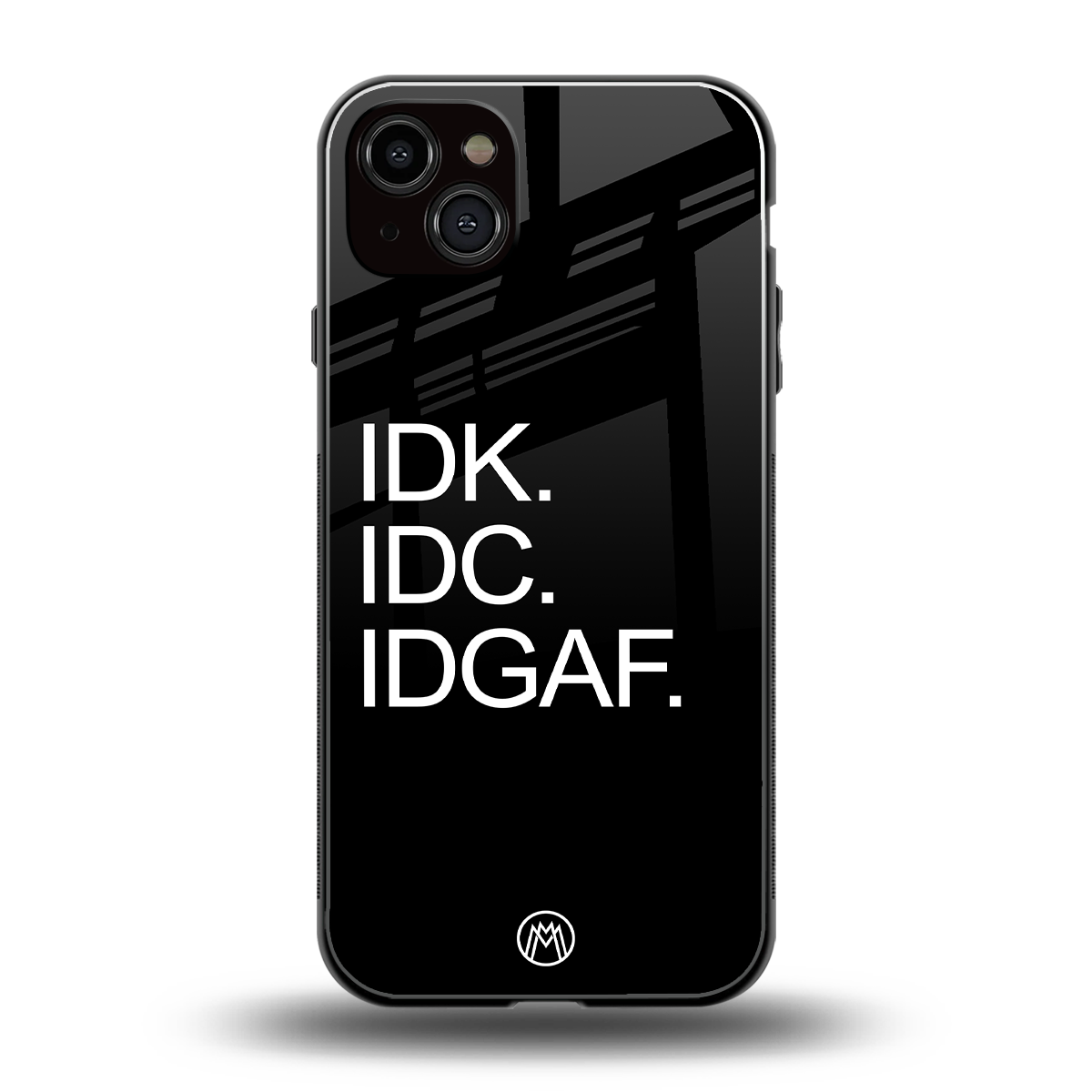 idgaf back phone cover | glass case for iphone 15 plus
