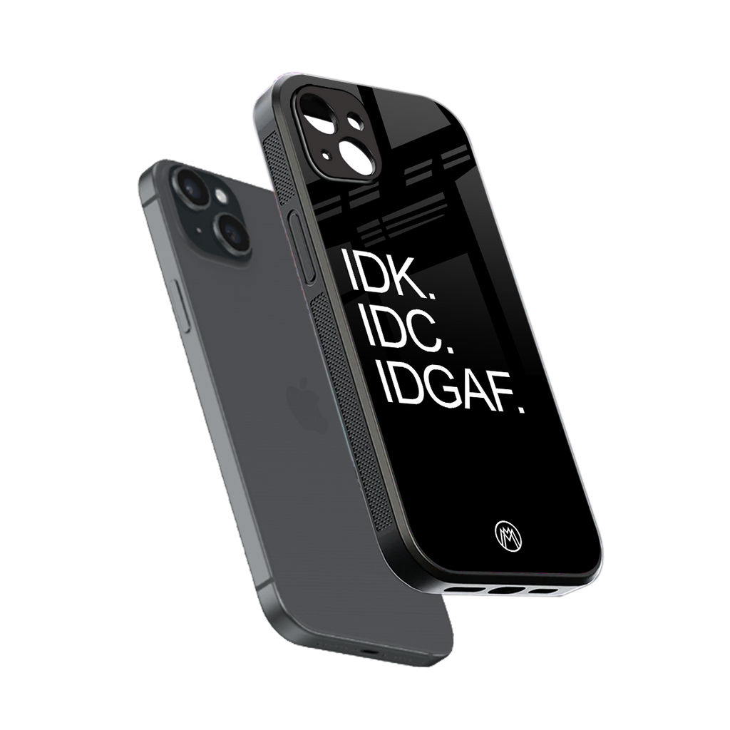 idgaf back phone cover | glass case for iphone 14 plus