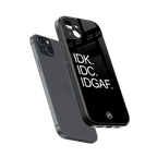 idgaf back phone cover | glass case for iphone 14 plus