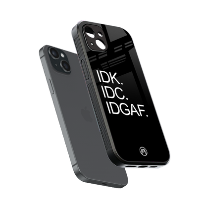 idgaf back phone cover | glass case for iphone 14 plus