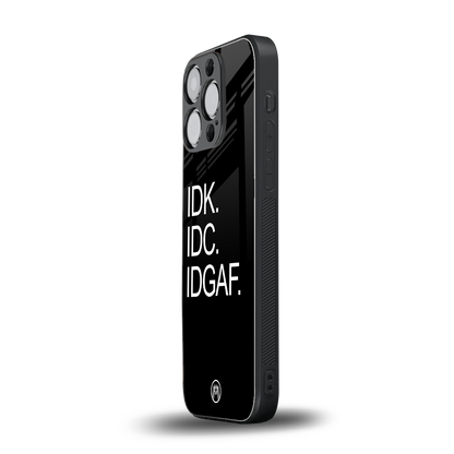 idgaf back phone cover | glass case for iphone 14 pro