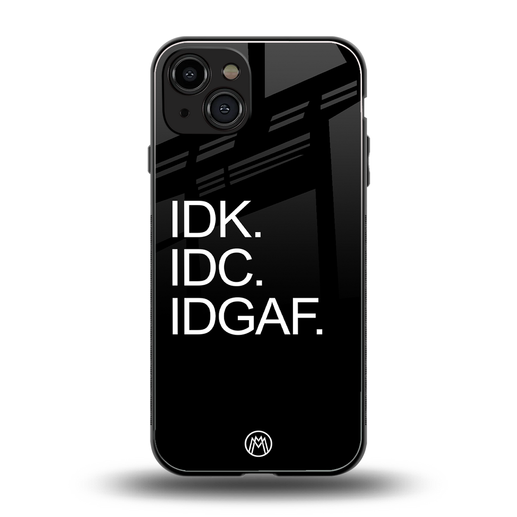 idgaf back phone cover | glass case for iphone 15