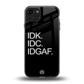 idgaf back phone cover | glass case for iphone 15