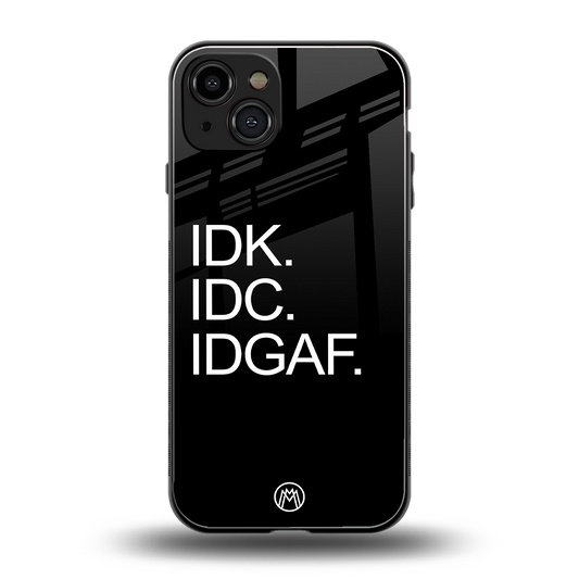 idgaf back phone cover | glass case for iphone 15