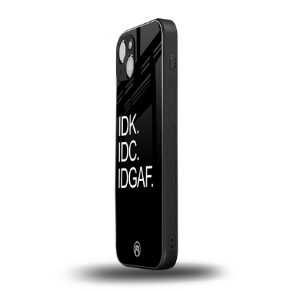 idgaf back phone cover | glass case for iphone 15