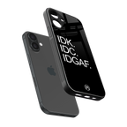 idgaf back phone cover | glass case for iphone 16 plus