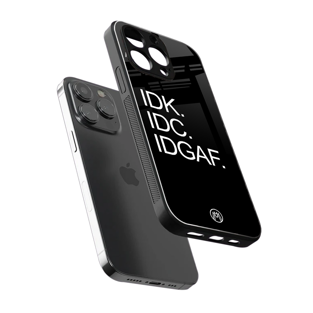 idgaf back phone cover | glass case for iphone 16 pro max