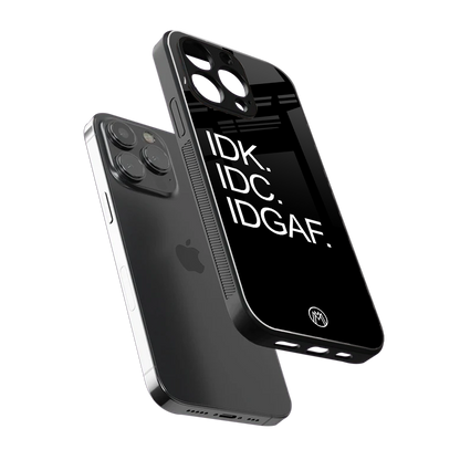 idgaf back phone cover | glass case for iphone 16 pro max