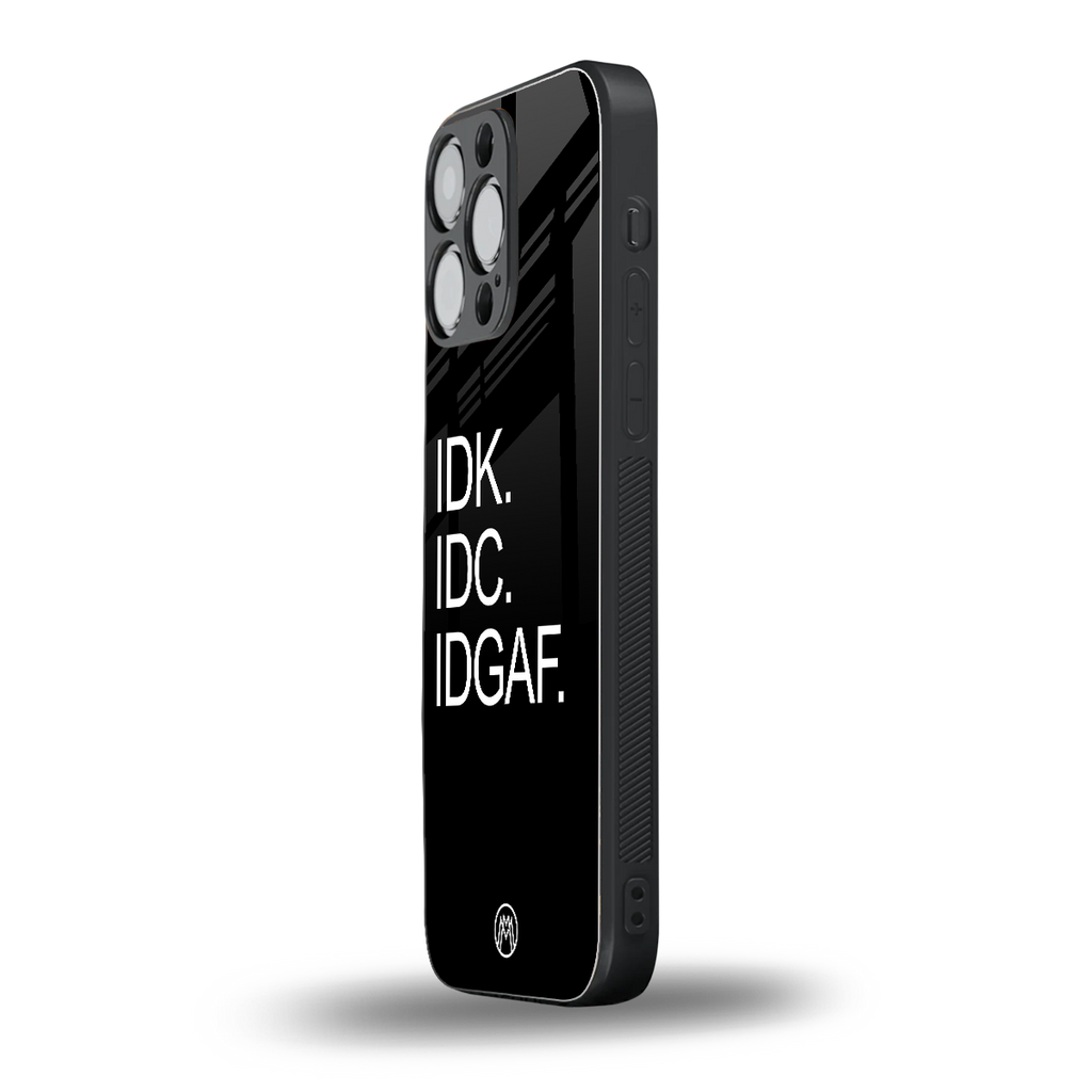 idgaf back phone cover | glass case for iphone 16 pro max
