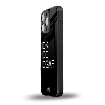 idgaf back phone cover | glass case for iphone 16 pro max