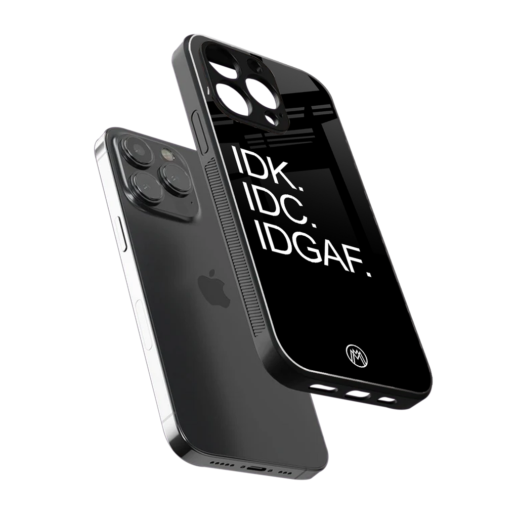 idgaf back phone cover | glass case for iphone 16 pro