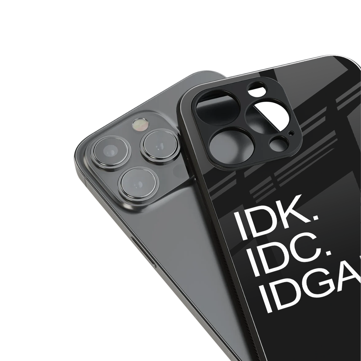 idgaf back phone cover | glass case for iphone 15