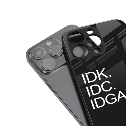 idgaf back phone cover | glass case for iphone 16 pro max