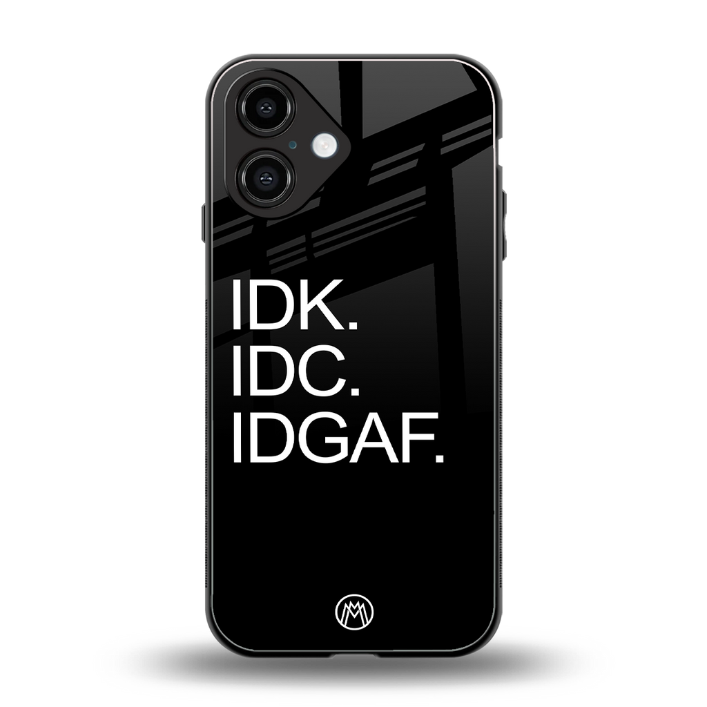idgaf back phone cover | glass case for iphone 16