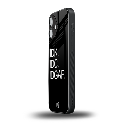 idgaf back phone cover | glass case for iphone 16