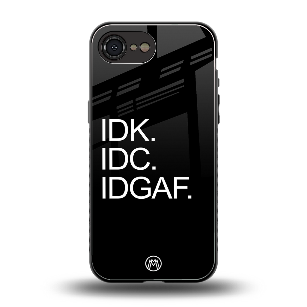 idgaf back phone cover | glass case for iphone 16e