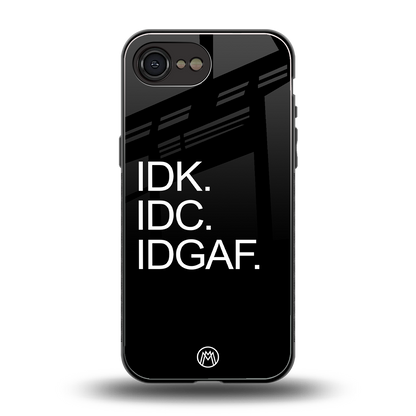 idgaf back phone cover | glass case for iphone 16e