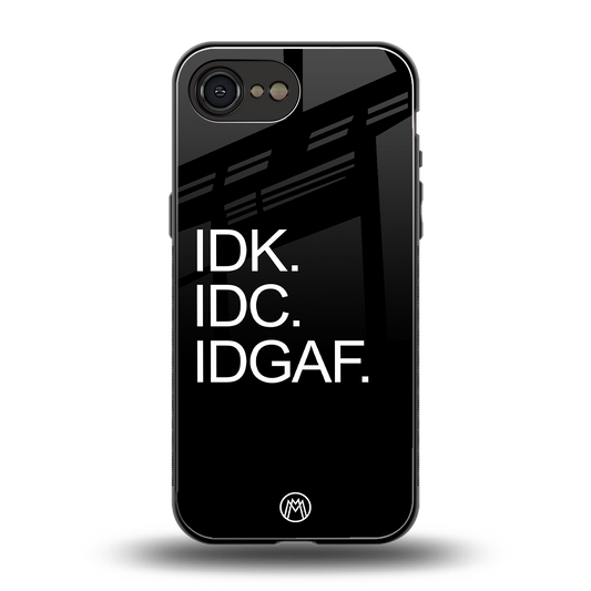 idgaf back phone cover | glass case for iphone 16e