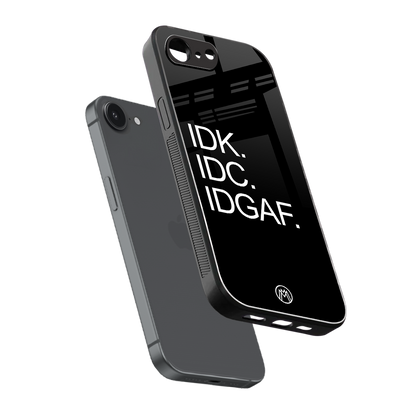 idgaf back phone cover | glass case for iphone 16e