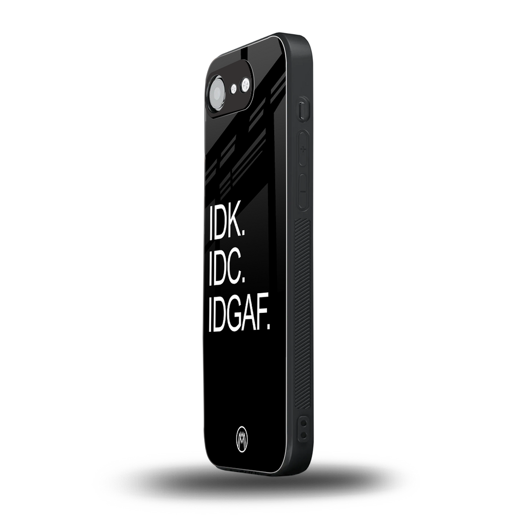 idgaf back phone cover | glass case for iphone 16e