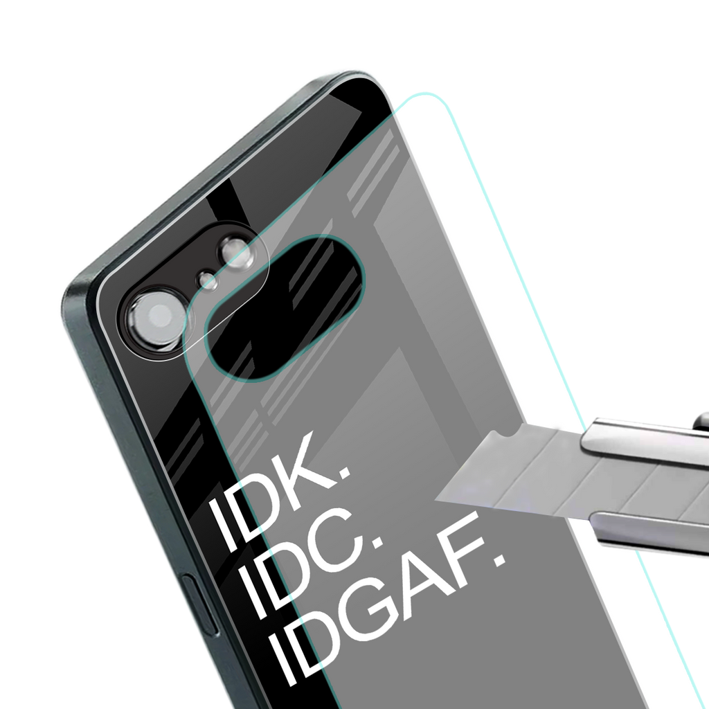 idgaf back phone cover | glass case for iphone 16e