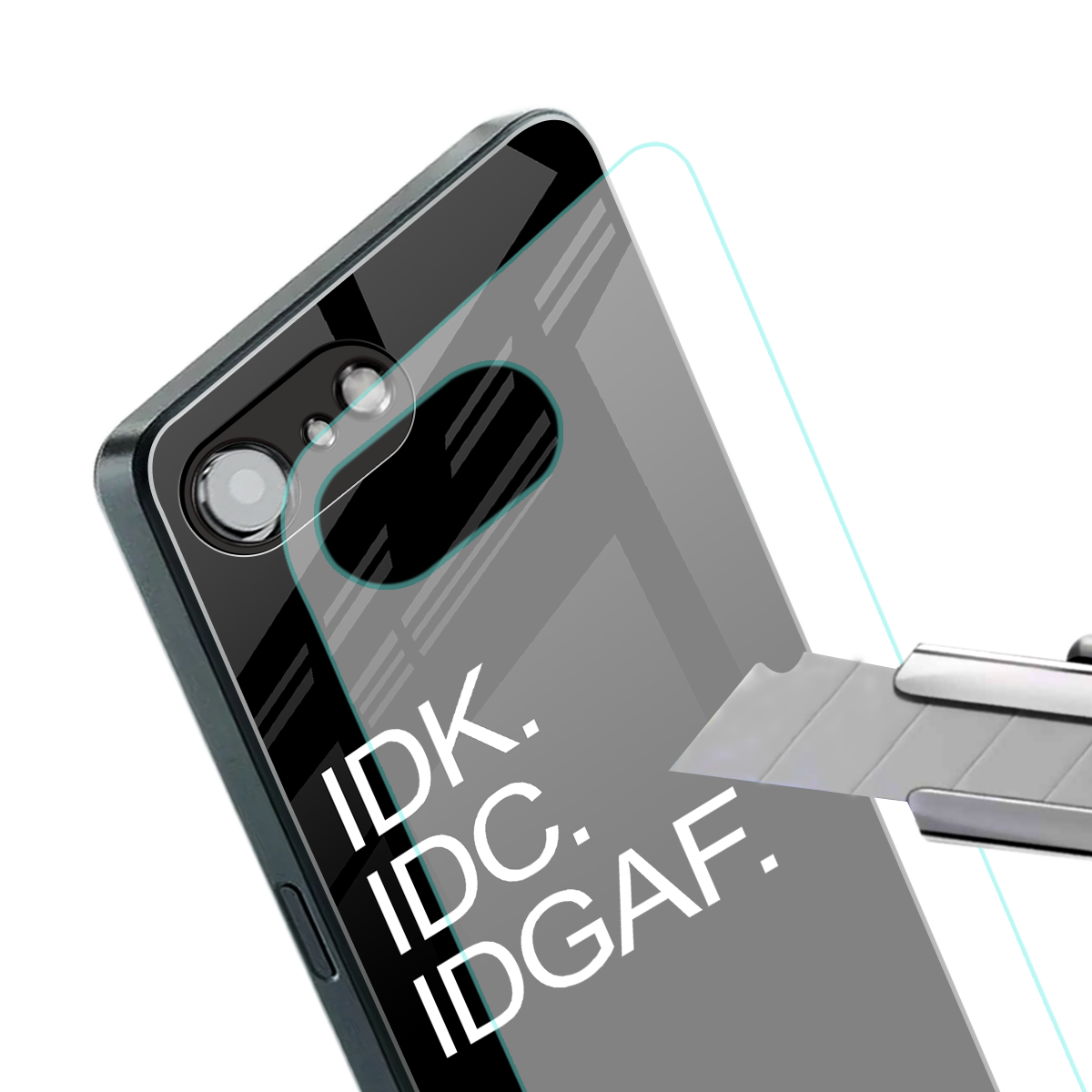idgaf back phone cover | glass case for iphone 16e