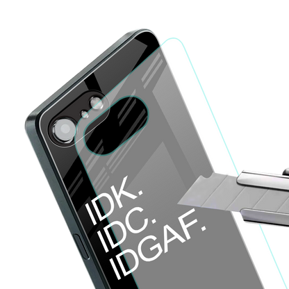 idgaf back phone cover | glass case for iphone 16e