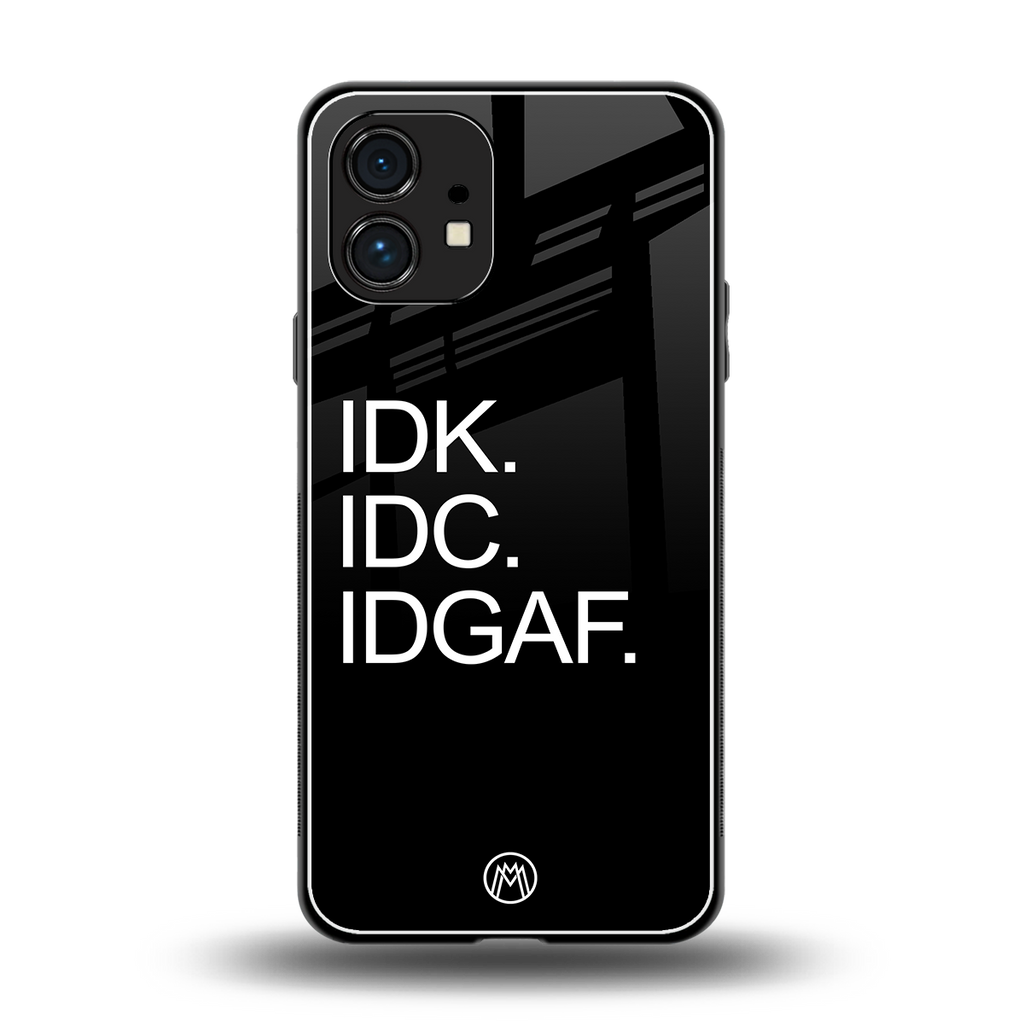 idgaf back phone cover | glass case for nothing phone 1