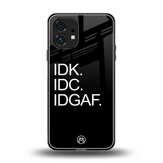 idgaf back phone cover | glass case for nothing phone 1