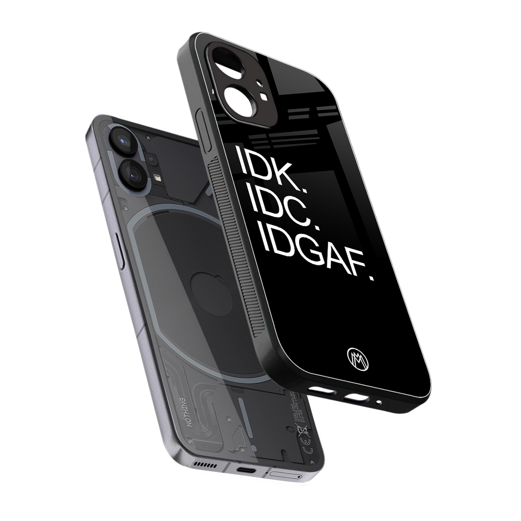 idgaf back phone cover | glass case for nothing phone 1