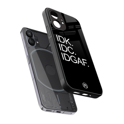 idgaf back phone cover | glass case for nothing phone 1