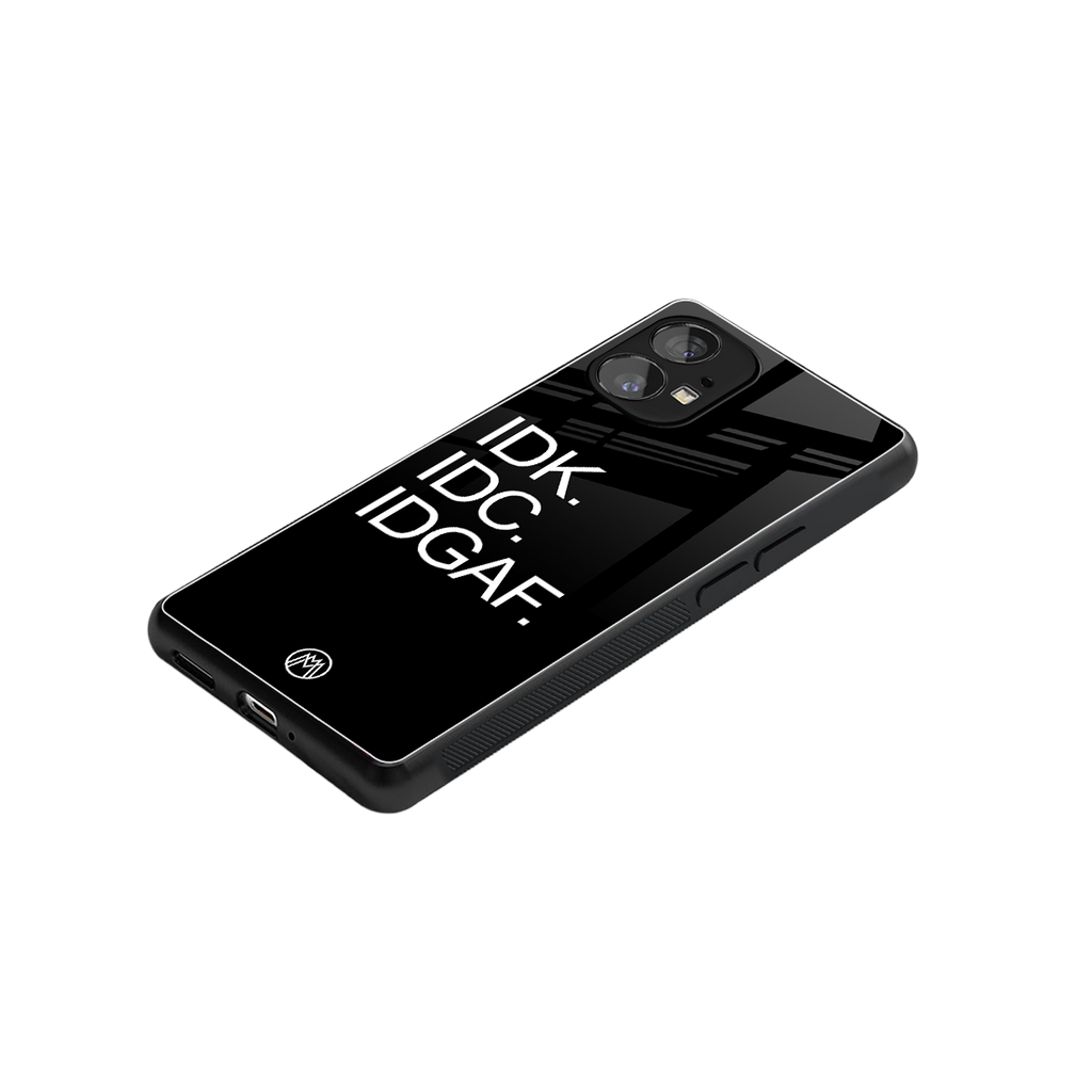 idgaf back phone cover | glass case for nothing phone 1