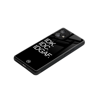 idgaf back phone cover | glass case for nothing phone 1