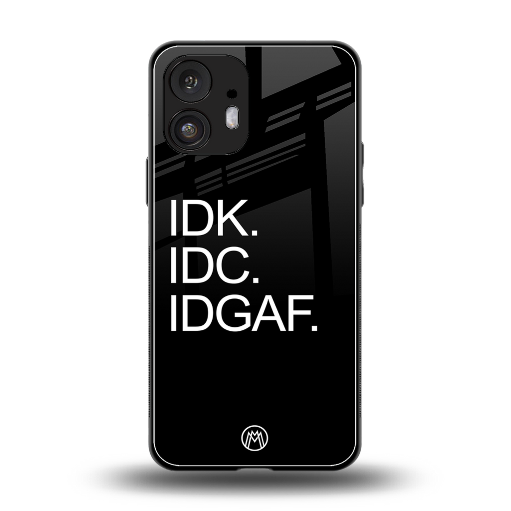 idgaf back phone cover | glass case for nothing phone 2